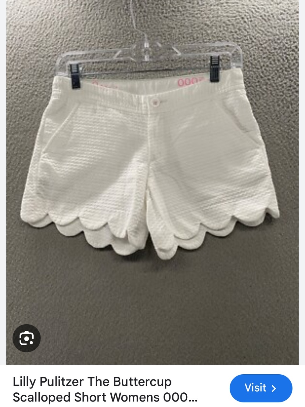 Lilly Pulitzer White Buttercup Scalloped Hem High-Waist Shorts